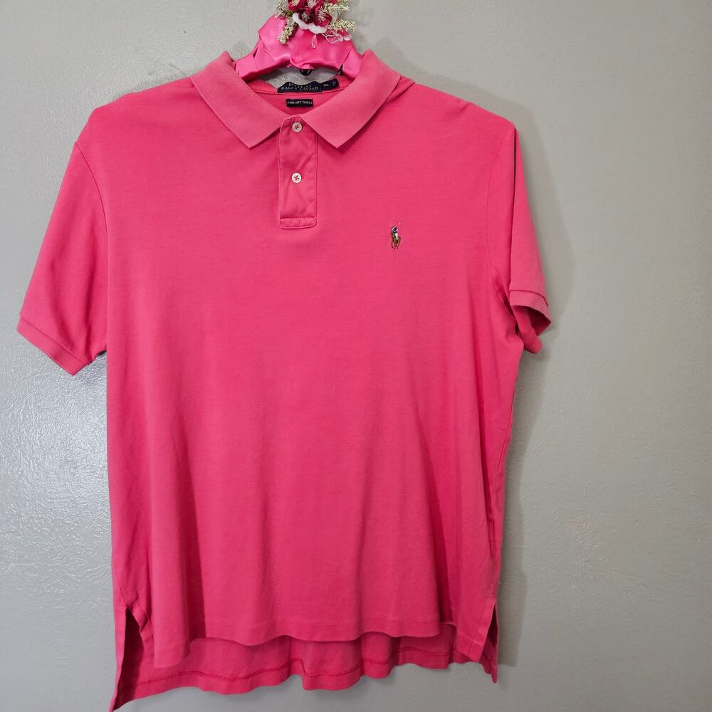 Polo Ralph Lauren Men's XL Pink Pima Cotton Polo Shirt Preppy Collegiate Old$